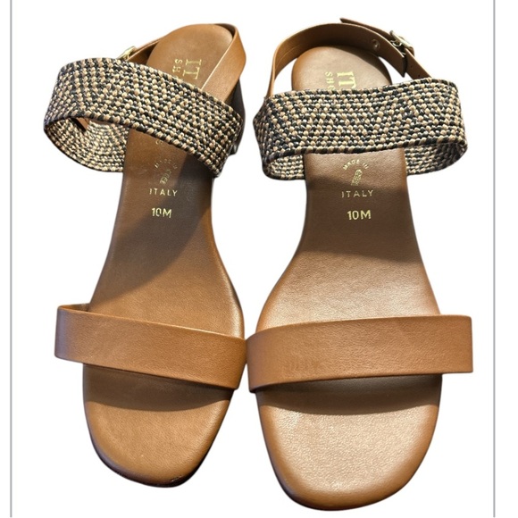 Italian Shoemaker Tan Brown Wicker Wrap Sandals, NWOB Size 10M.‎ - Picture 1 of 13